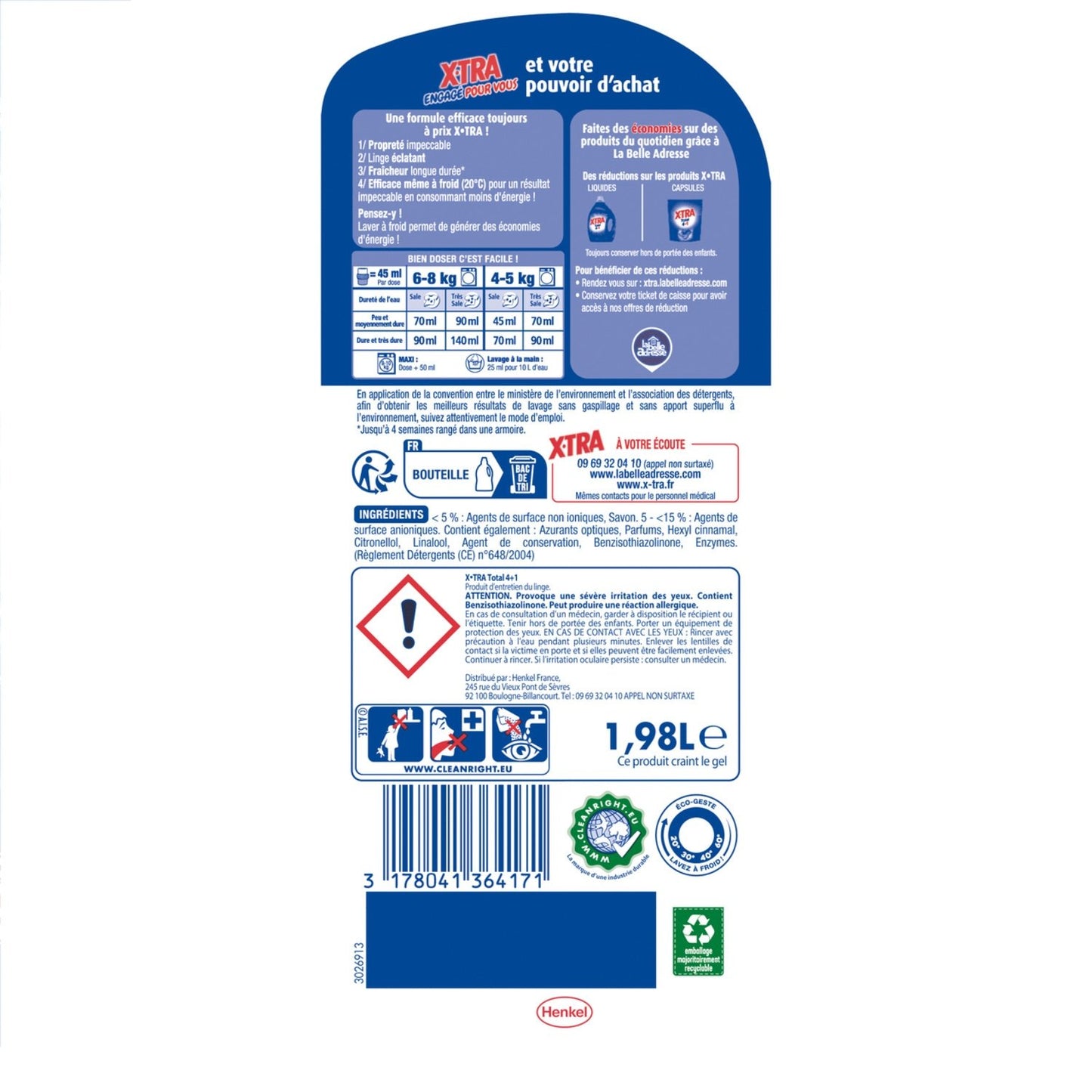 Lessive Liquide Total 4+1 X-TRA