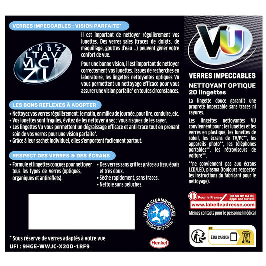 Nettoyant Optique Verres Ultra Dégraissant Et Anti-Traces VU