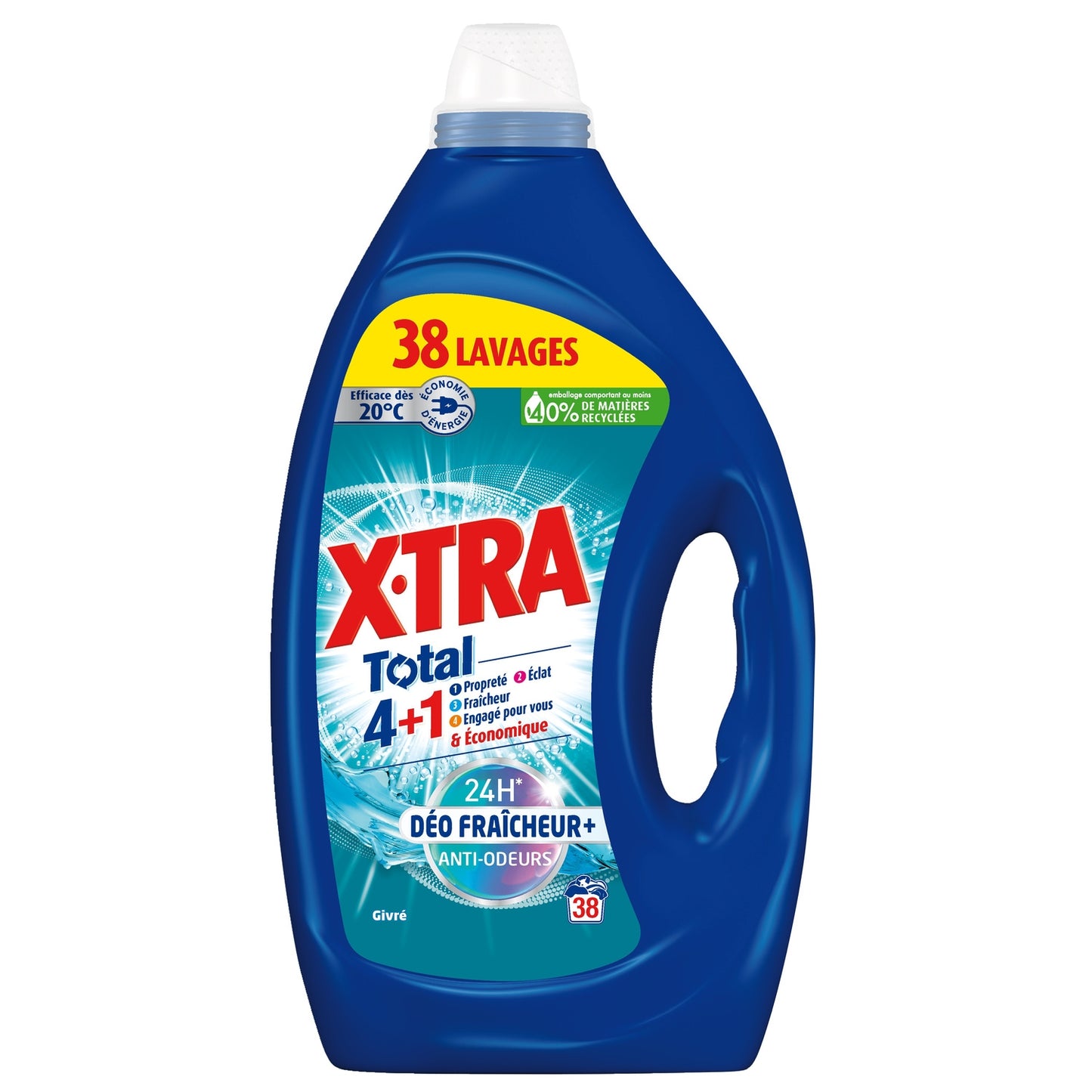 Lessive Liquide Total 4+1 Déo Fraîcheur+ Anti-odeurs Givré X-TRA