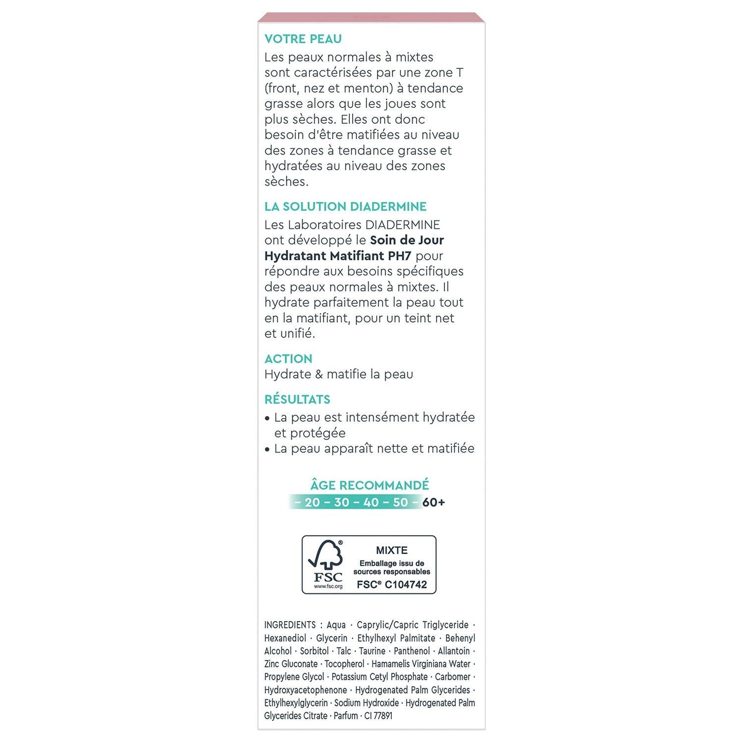 PH7 DIADERMINE Mattifying Moisturizing Day Care