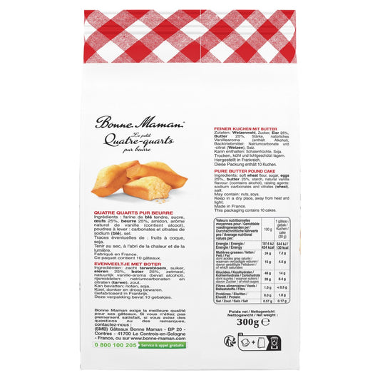 Gâteaux Quatre-Quarts Pur Beurre Sans Huile de Palme BONNE MAMAN