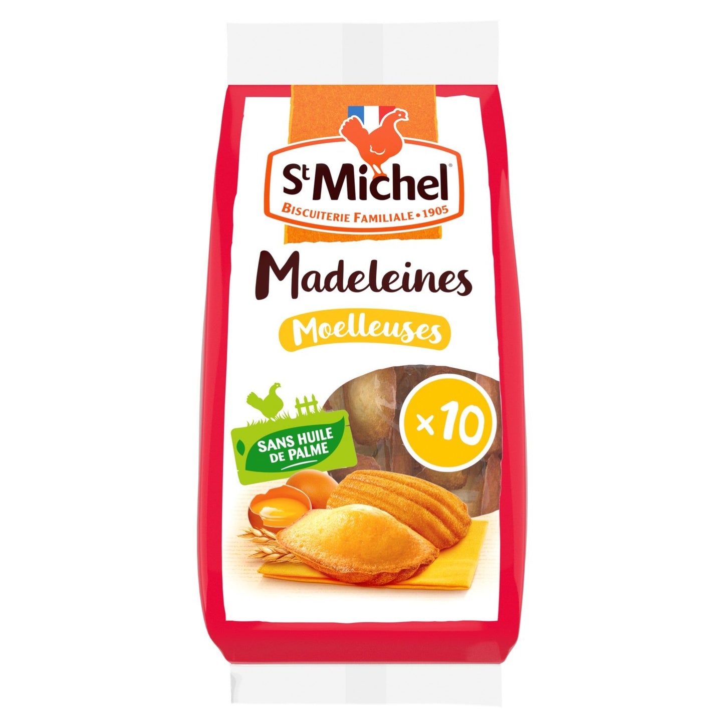 Madeleines Natures Moelleuses ST MICHEL le sachet de 10 madeleines de 250g