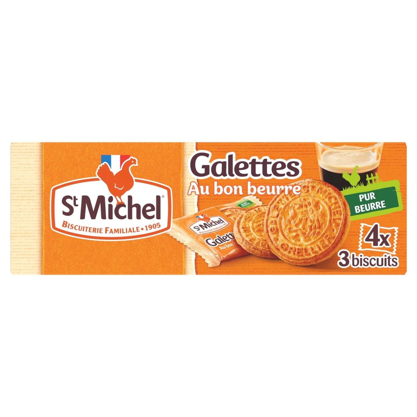 Biscuits Galettes au Bon Beurre Accompagnement Café ST MICHEL la boîte de 16x2 biscuits 208g