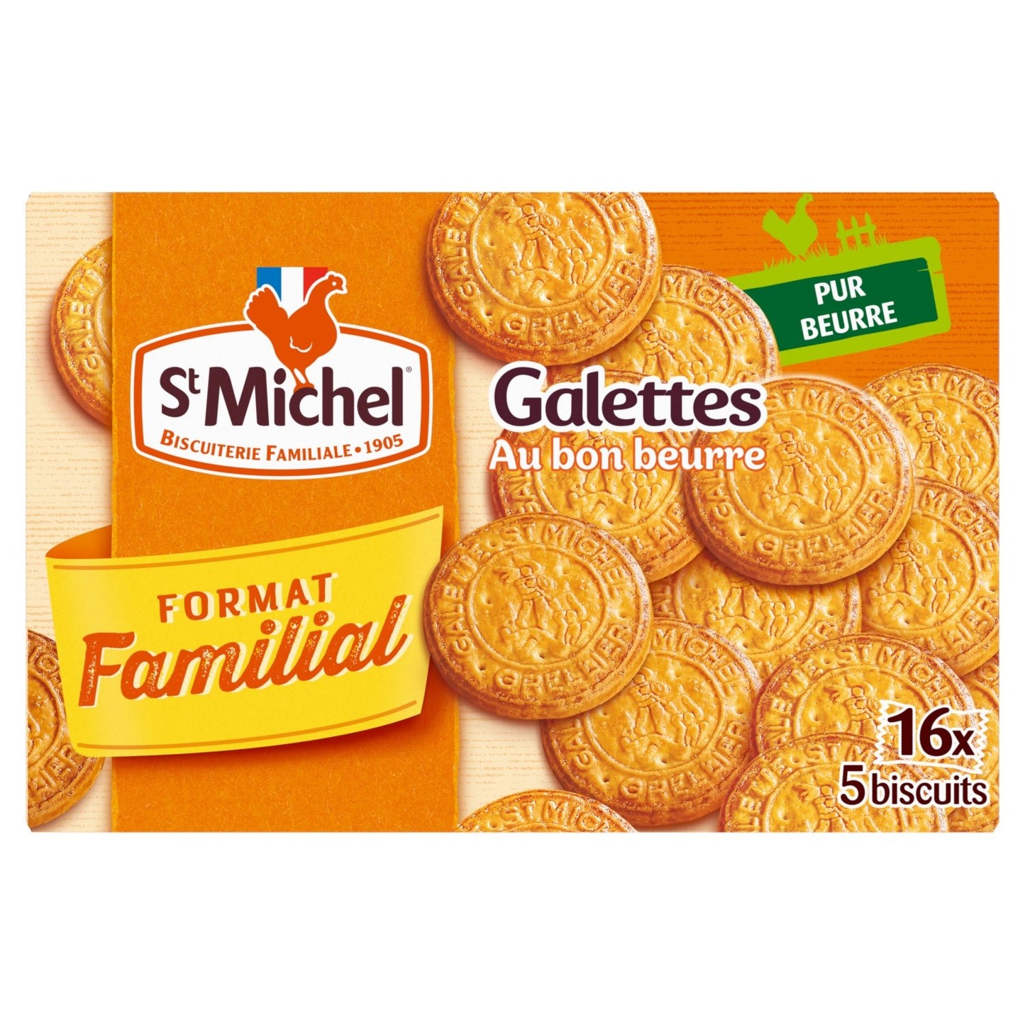 Biscuits Galettes au Beurre ST MICHEL la boîte de 16x5 biscuits de 520g