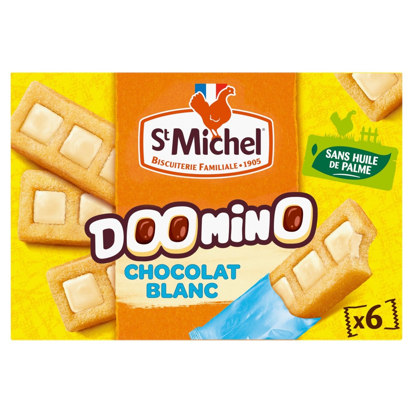 Gâteaux Doomino Chocolat Blanc ST MICHEL le paquet de 6 gâteaux de 180g