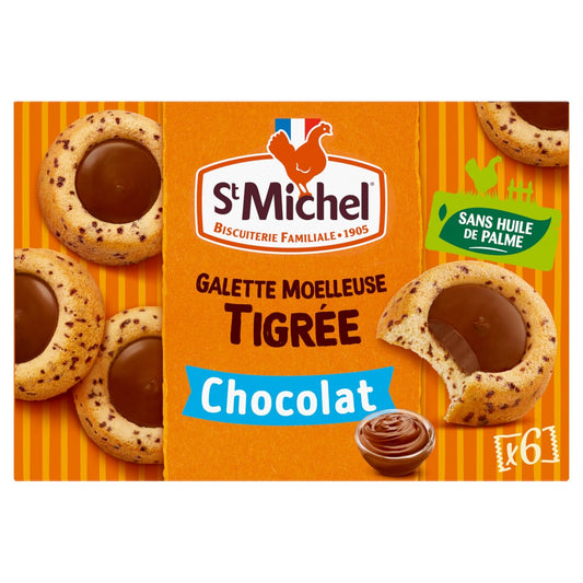 Biscuits Galettes Moelleuses Tigrées Coeur Chocolat ST MICHEL