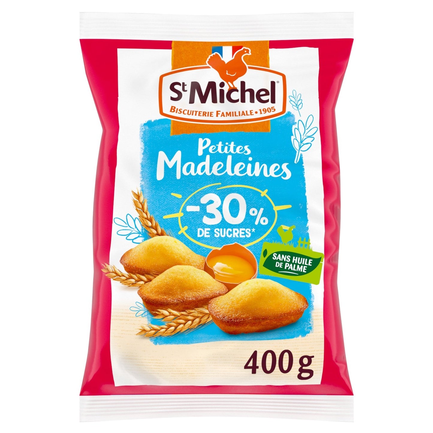 Madeleines Petites Natures 30% de Sucre ST MICHEL le sachet de 400g