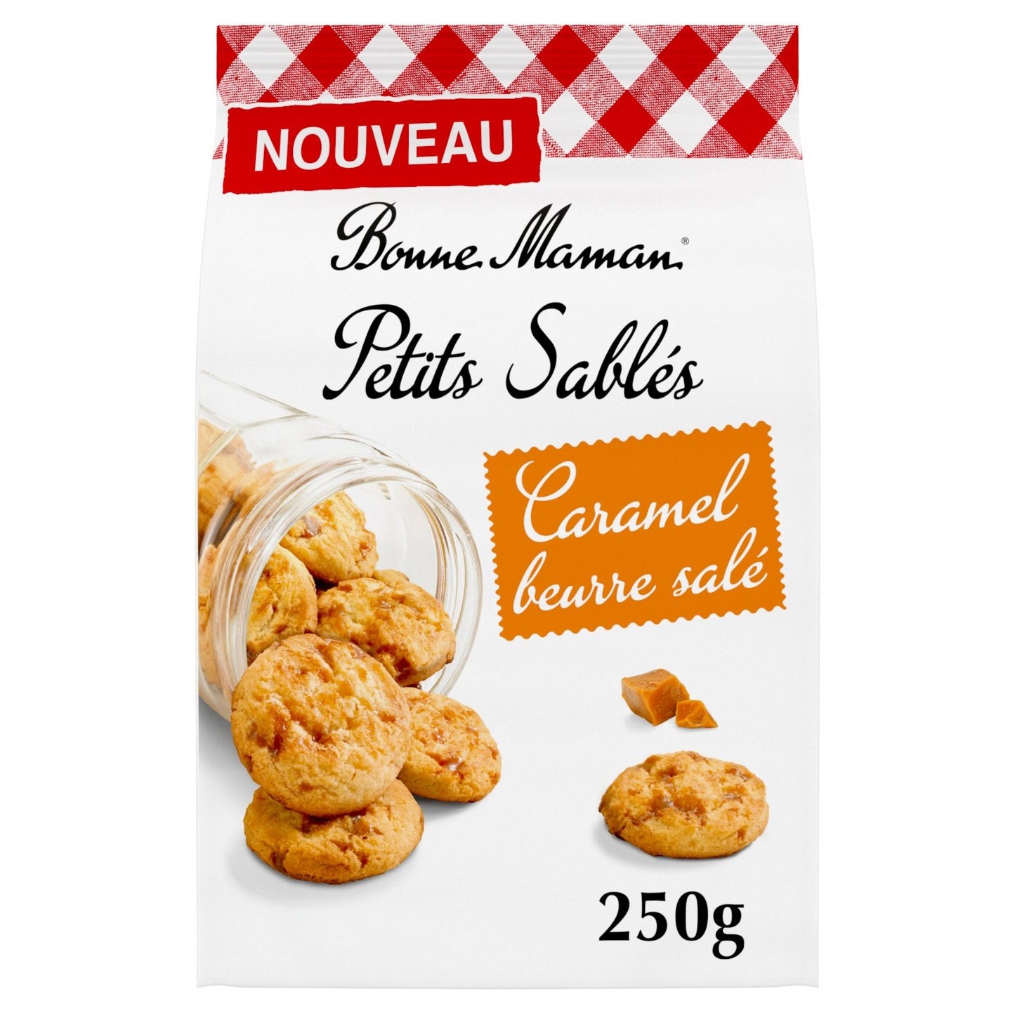 Biscuits Petits Sablés Caramel Beurre Salé BONNE MAMAN le sachet de 24 biscuits de 250g