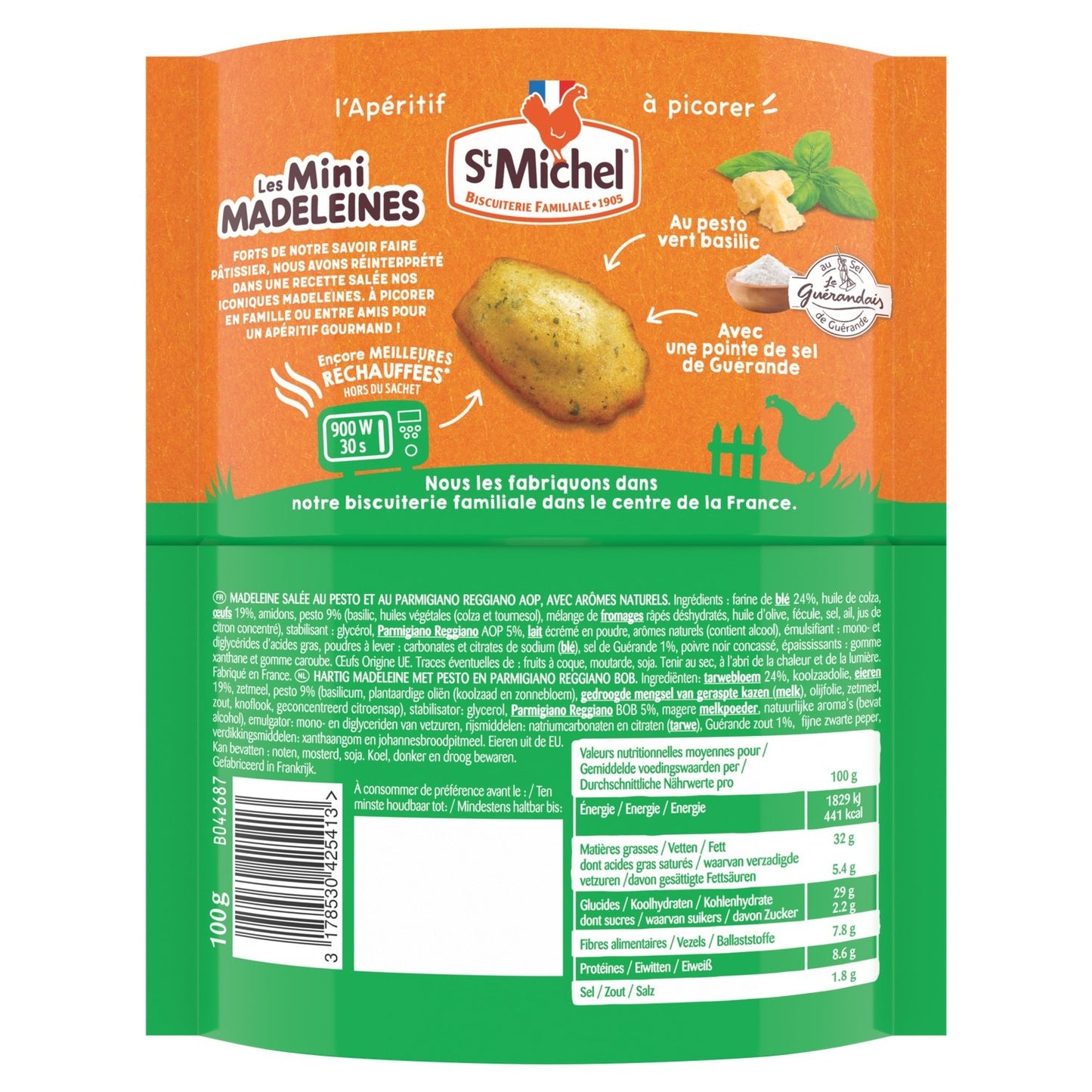 Biscuits Apéritifs Minis Madeleines Moelleuses Pesto ST MICHEL