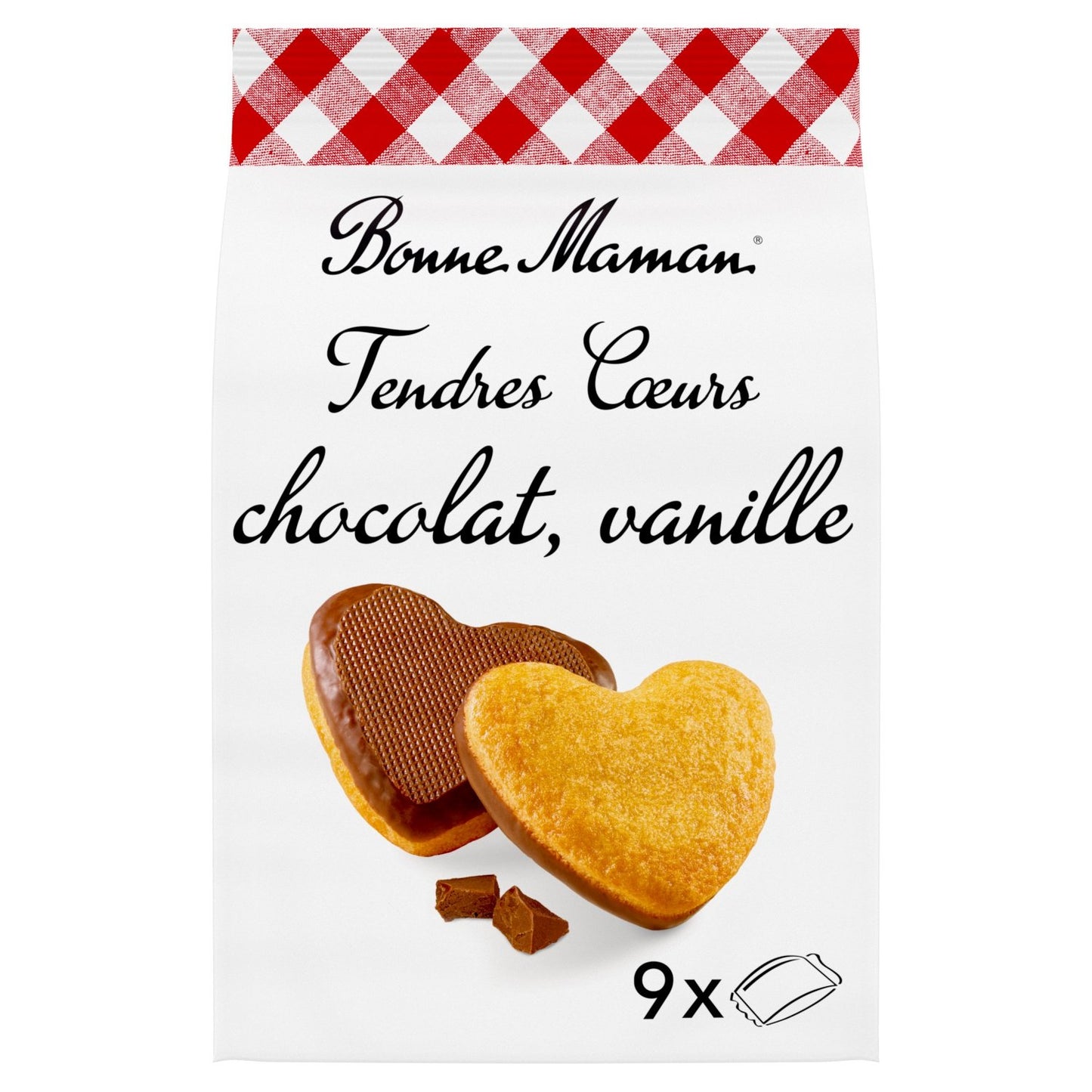 Tendres Cœurs Nappes Chocolat Vanille BONNE MAMAN le paquet de 225g