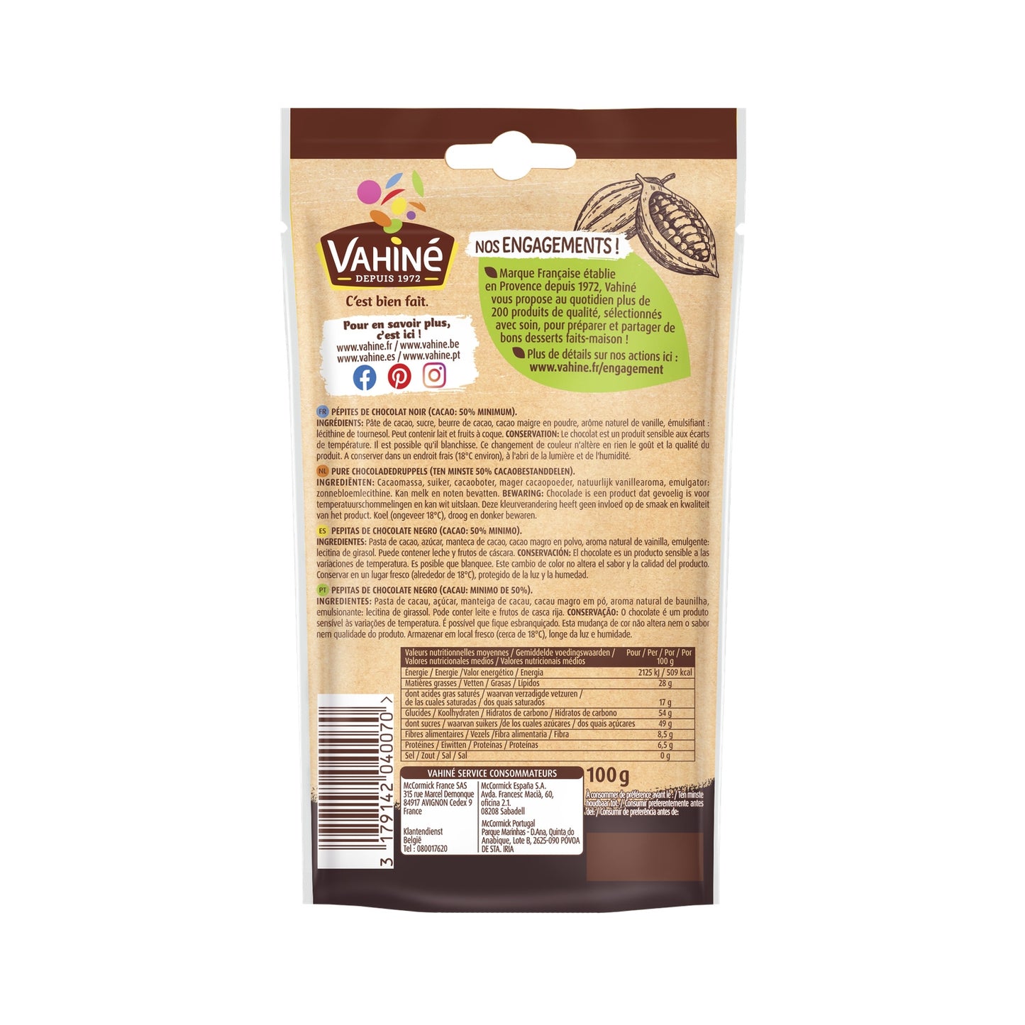 Maxi Dark Chocolate Chips VAHINE