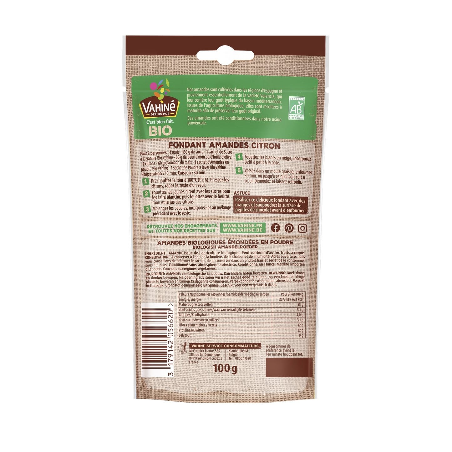 Amandes en Poudre Bio VAHINE