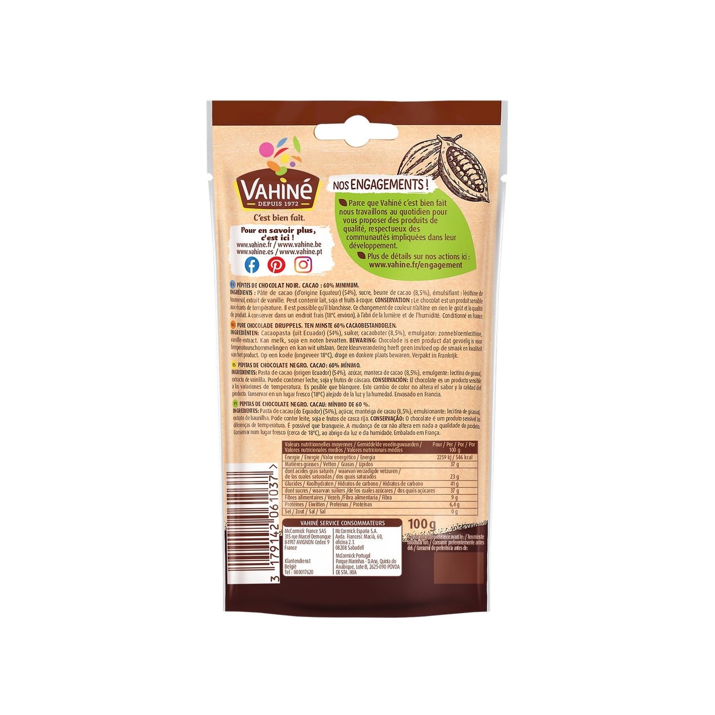 VAHINE Dark Chocolate Chips