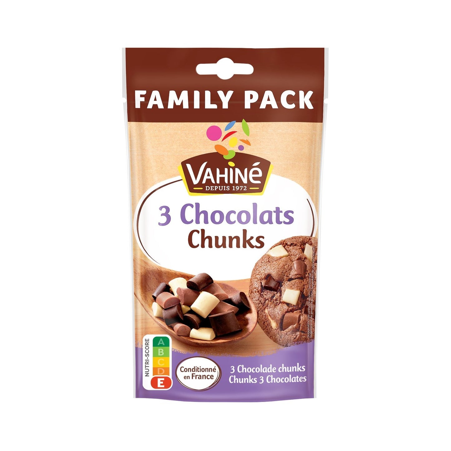 Pépites 3 Chocolats Chunks VAHINE le sachet de 180g