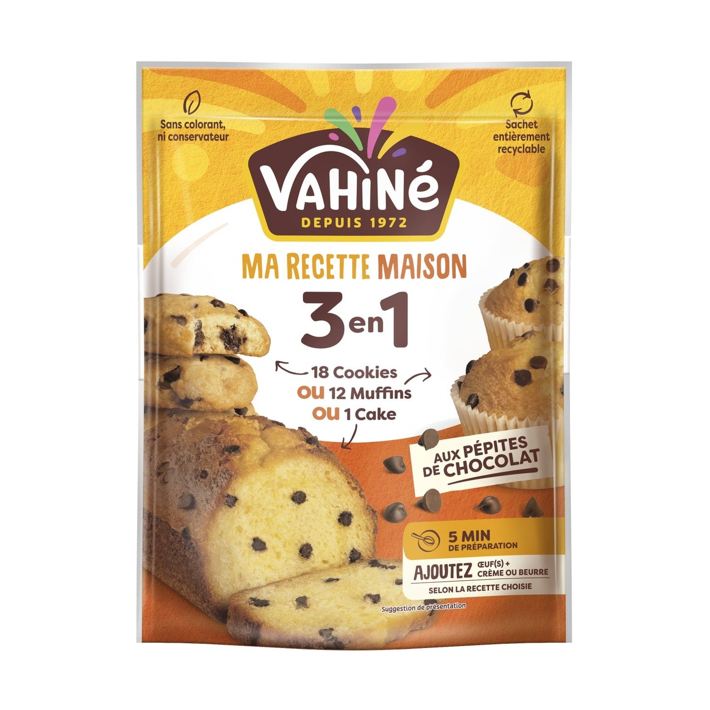 Préparation Cookies Muffins Cake VAHINE le paquet de 300g