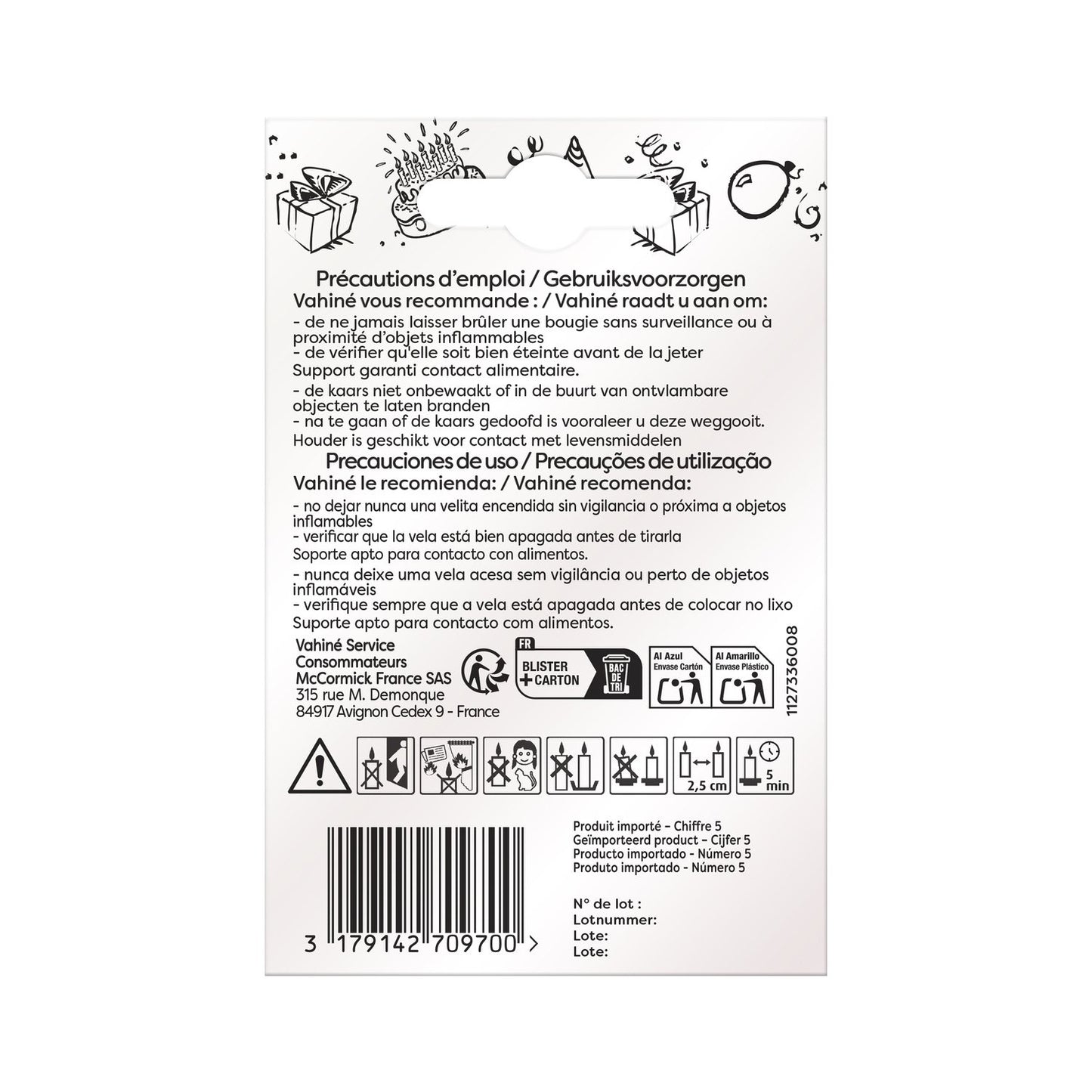 Bougie Anniversaire N°5 VAHINE