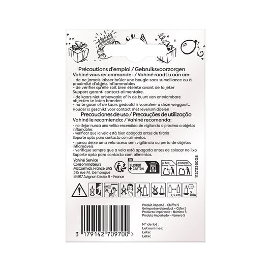 Bougie Anniversaire N°5 VAHINE