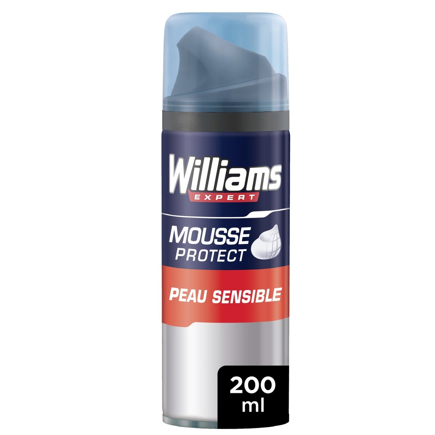 Mousse à Raser Peau Sensible Homme Apaisante Aloe Vera Expert WILLIAMS la bombe de 200 ml
