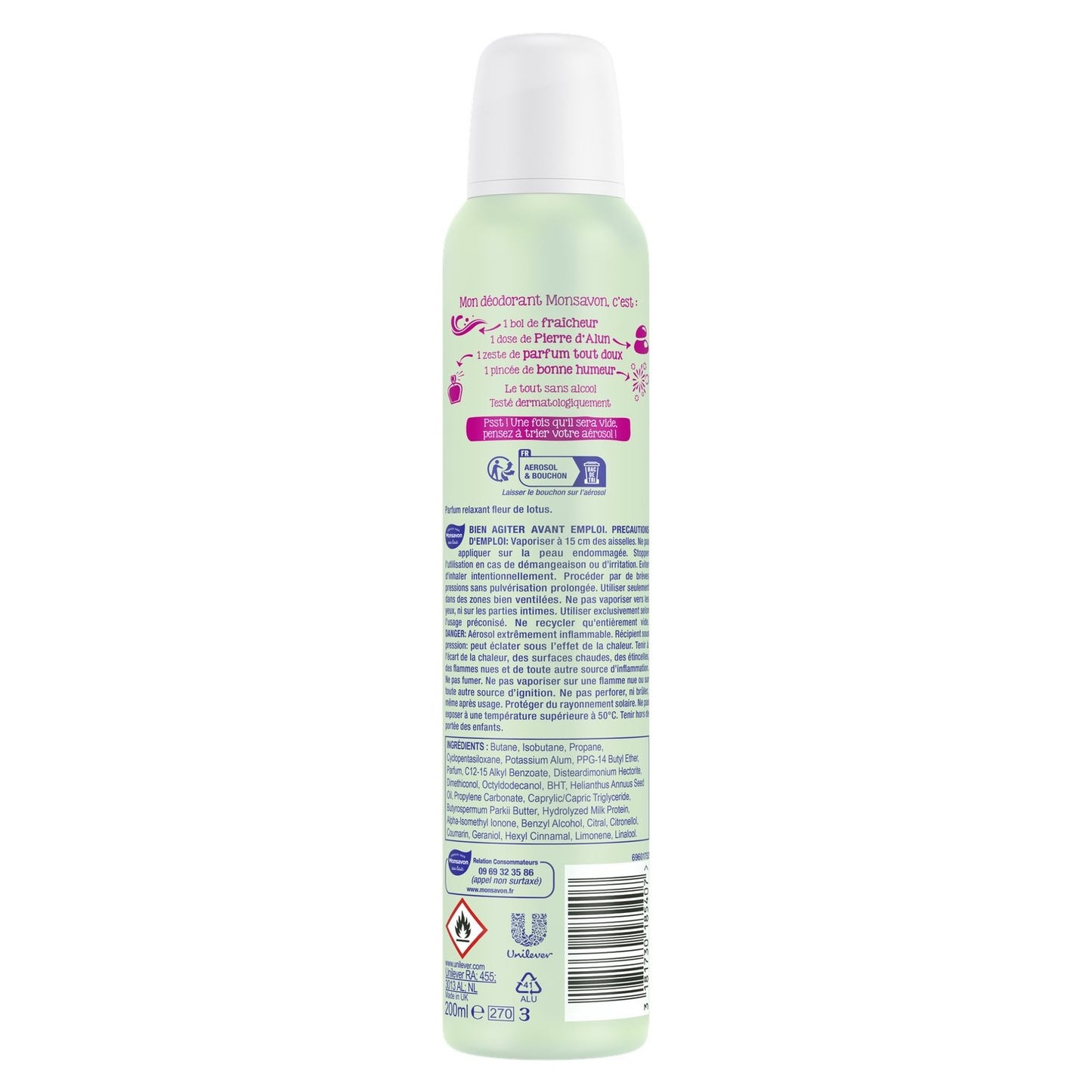 Déodorant Spray Anti-Transpirant Fleur de Lotus MONSAVON