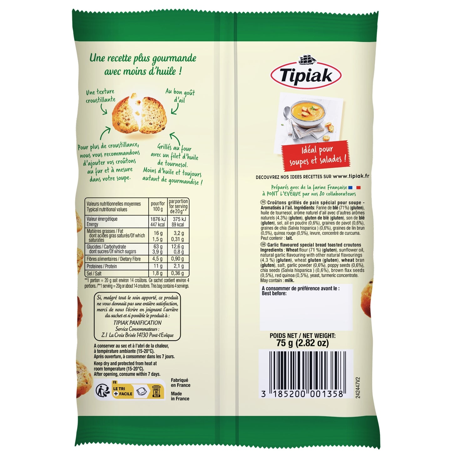 TIPIAK Garlic Croutons