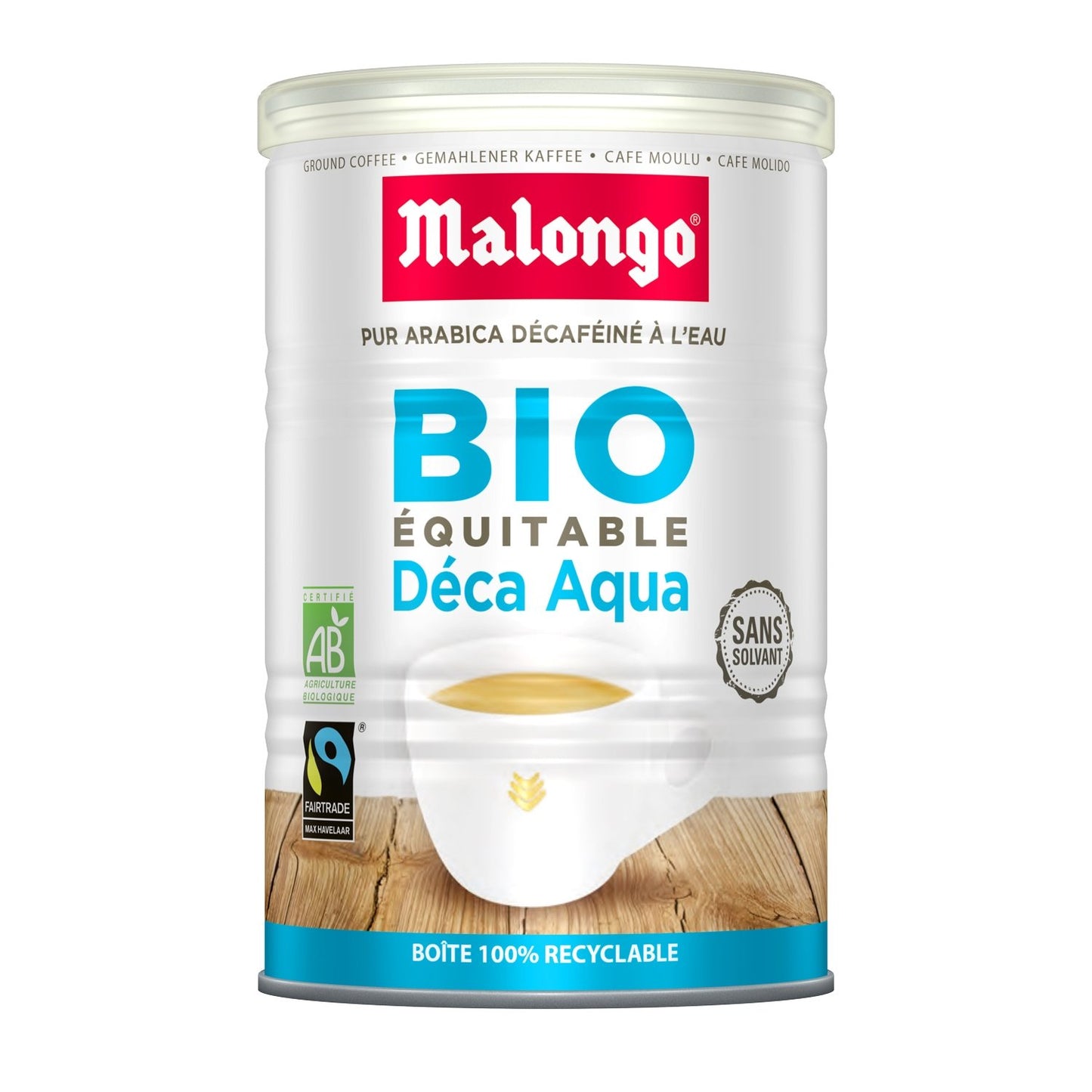 Caffè macinato decaffeinato biologico MALONGO