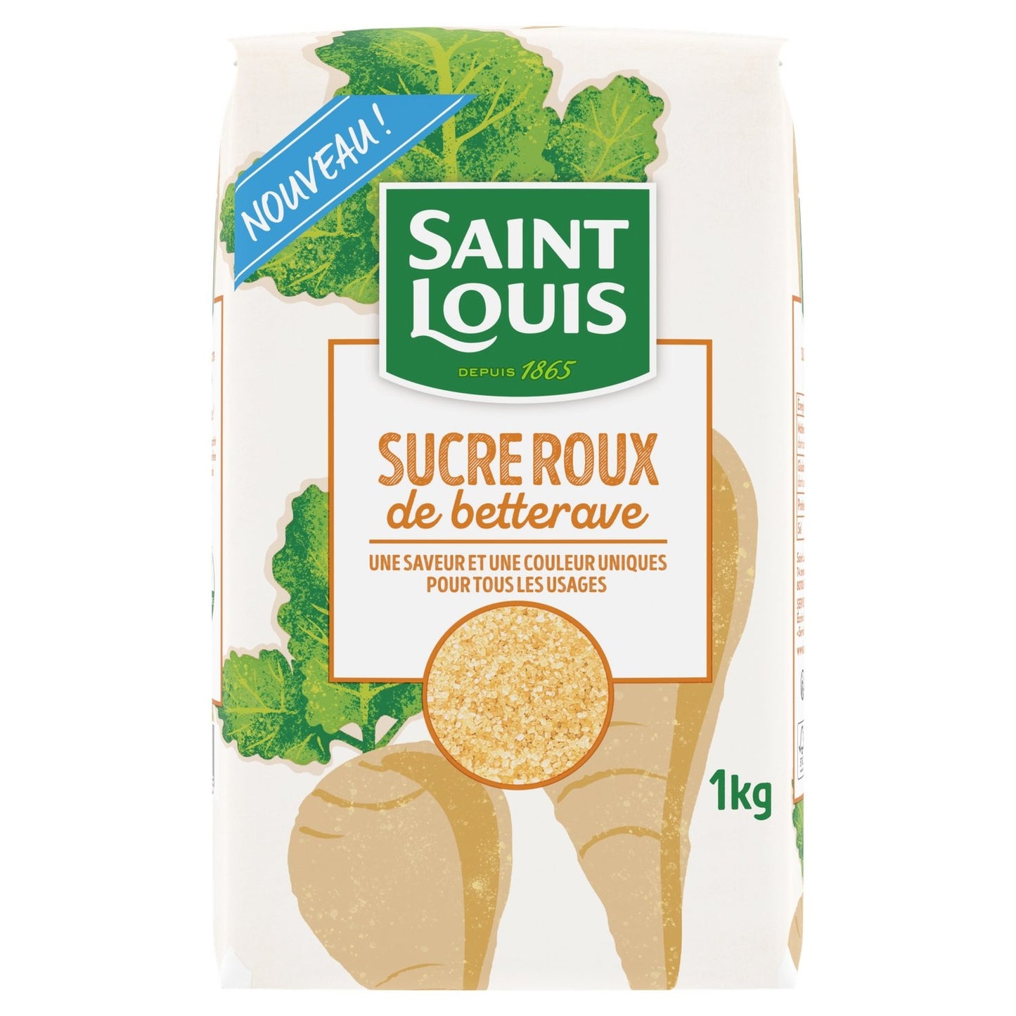 Sucre Roux de Betterave SAINT LOUIS le paquet de 1Kg