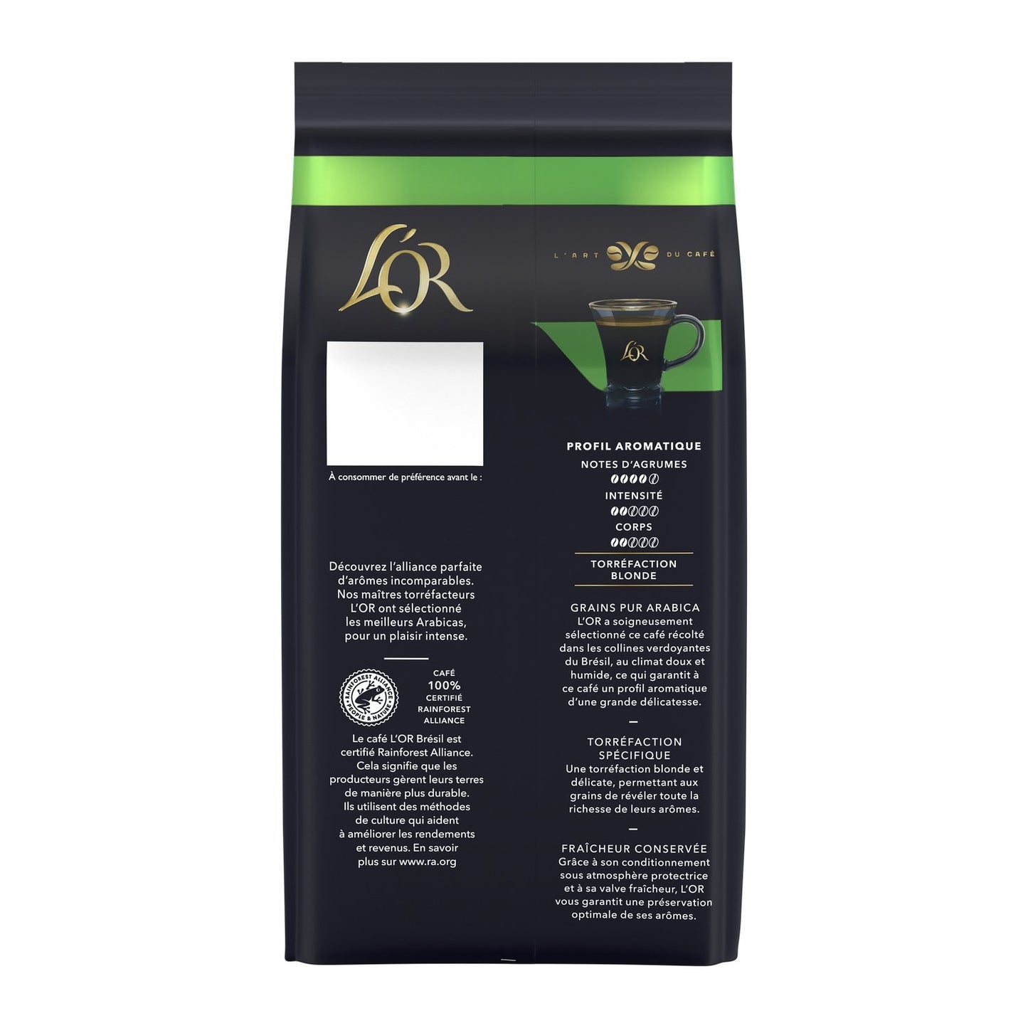 L'OR Brazil Hazelnut Coffee Beans Intensity 6