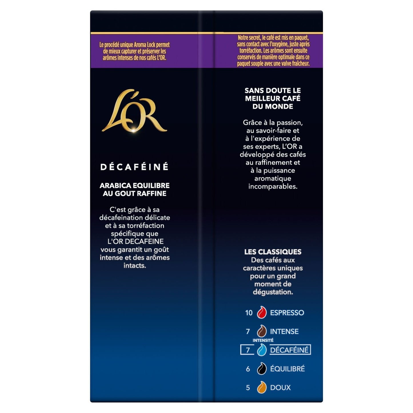 Decaffeinated Ground Coffee 100% Arabica Intensity 7 L'OR