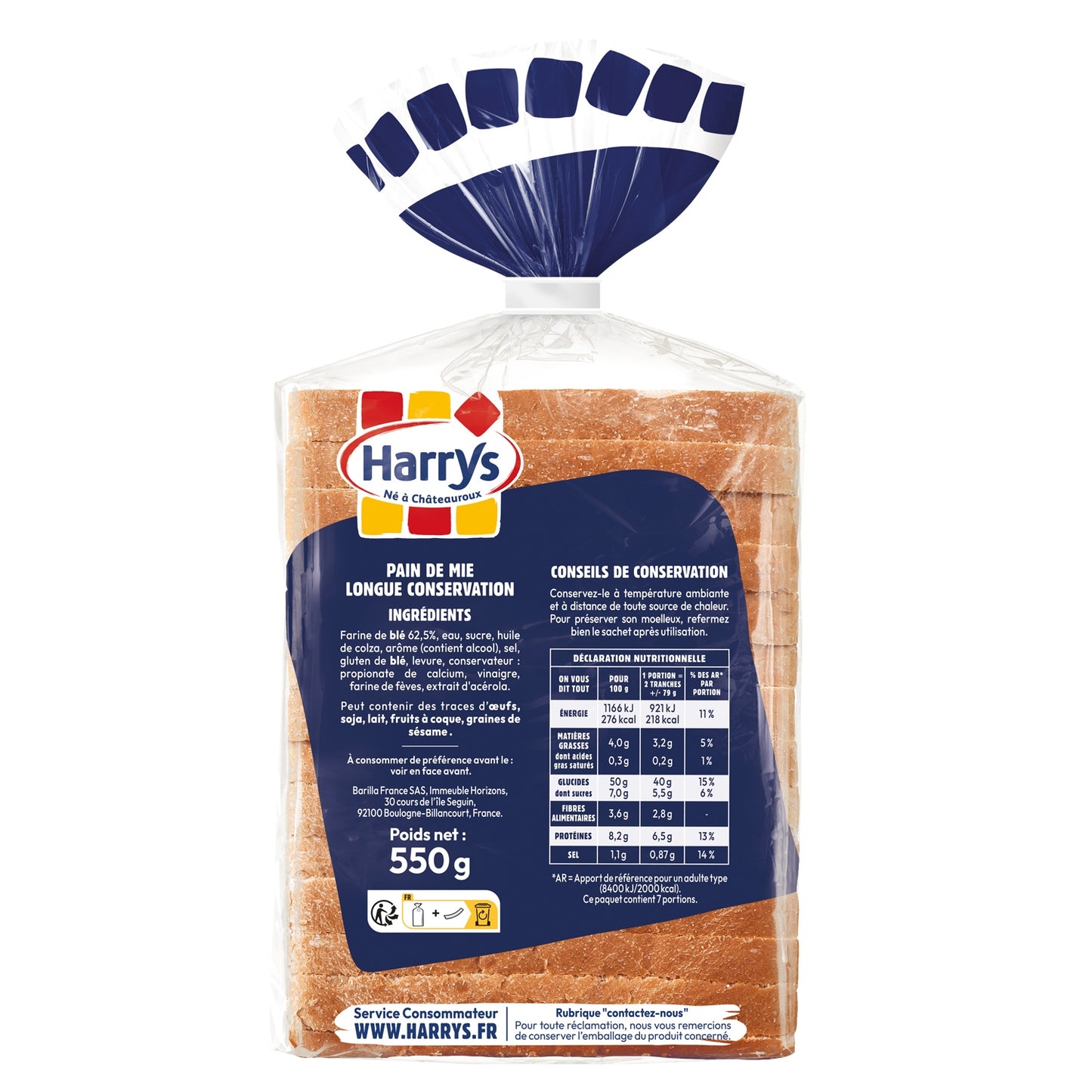 Pain de Mie Longue Conservation Nature HARRYS