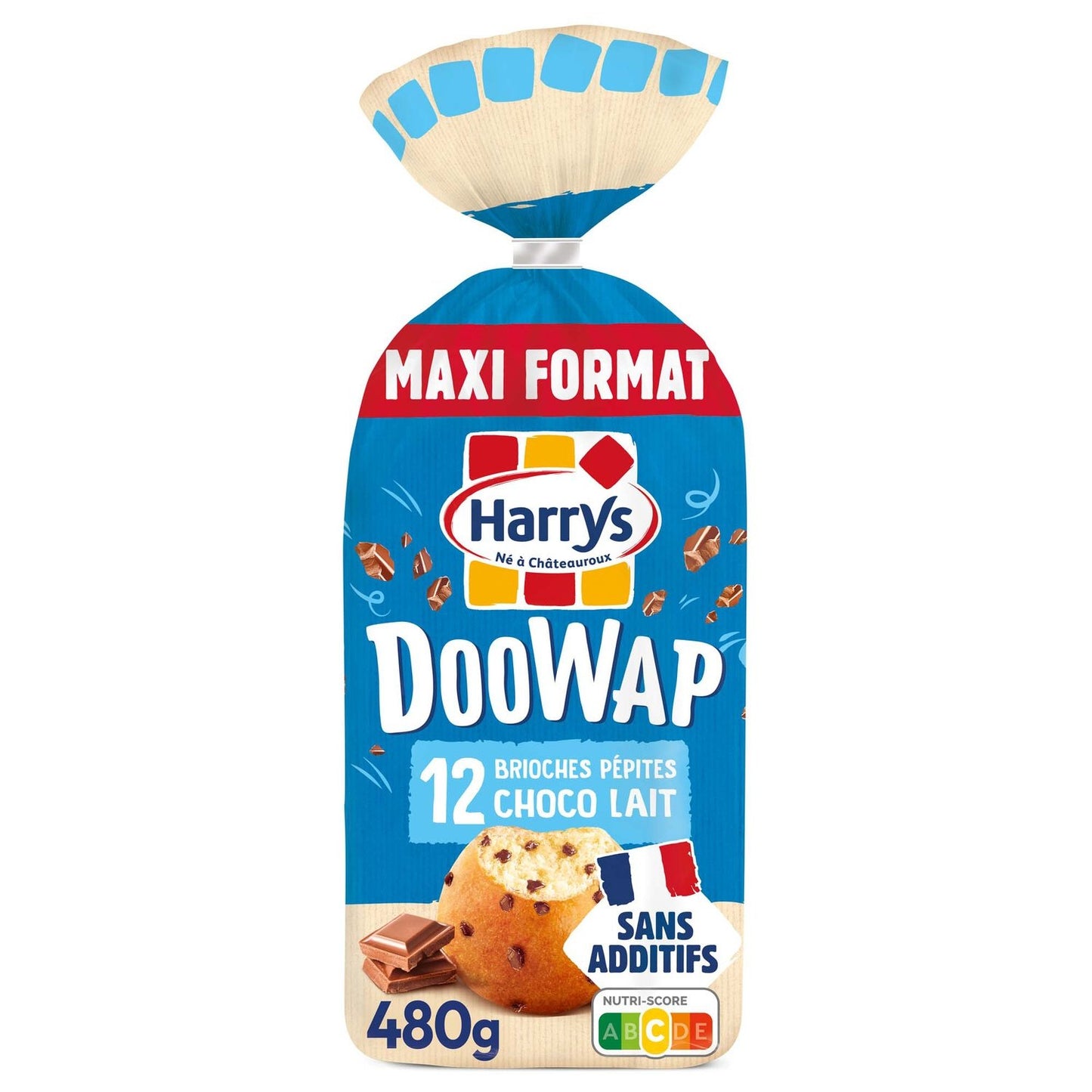 Brioches Doowap aux Pepites de Chocolat au Lait Sans Additifs HARRYS le paquet de 12 sachets