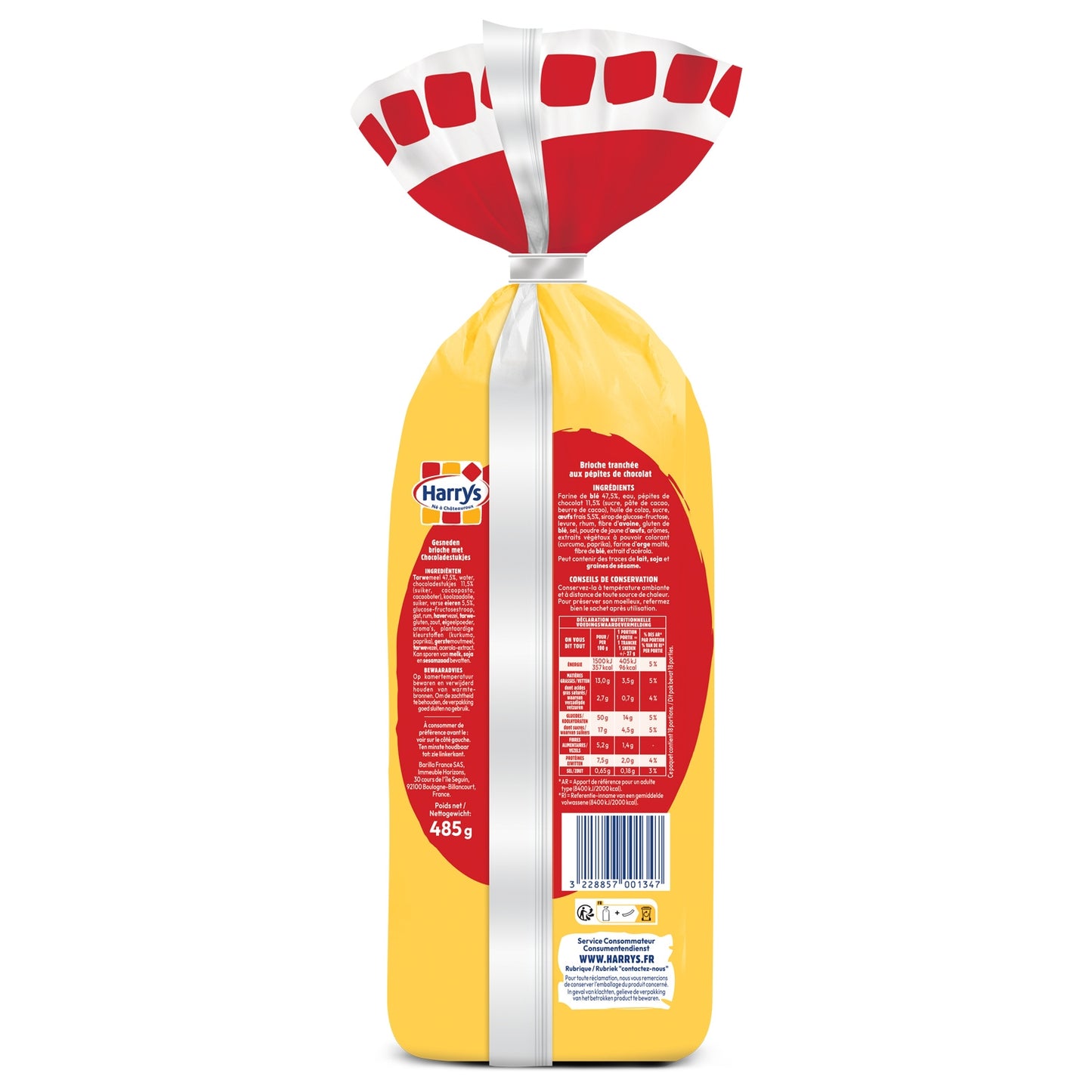 Brioche Tranchée Pépites de Chocolat Sans Additifs HARRYS