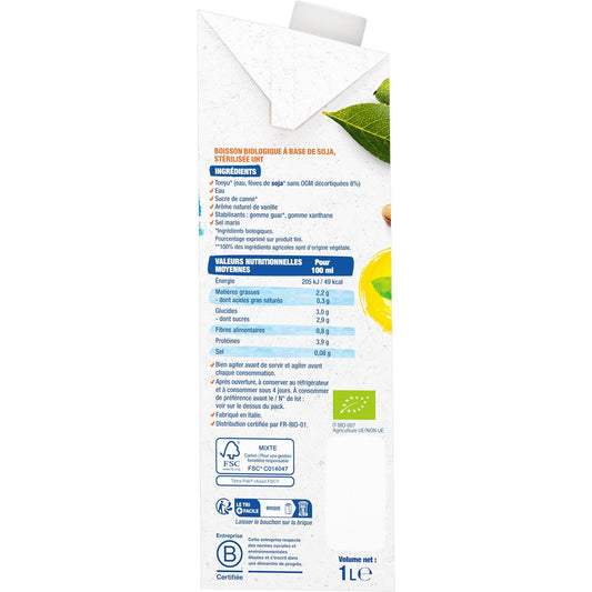Boisson Végétale Bio Lait Soja Douceur BJORG