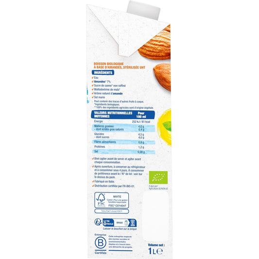 Boisson Végétale Bio Lait d'Amande Intense BJORG