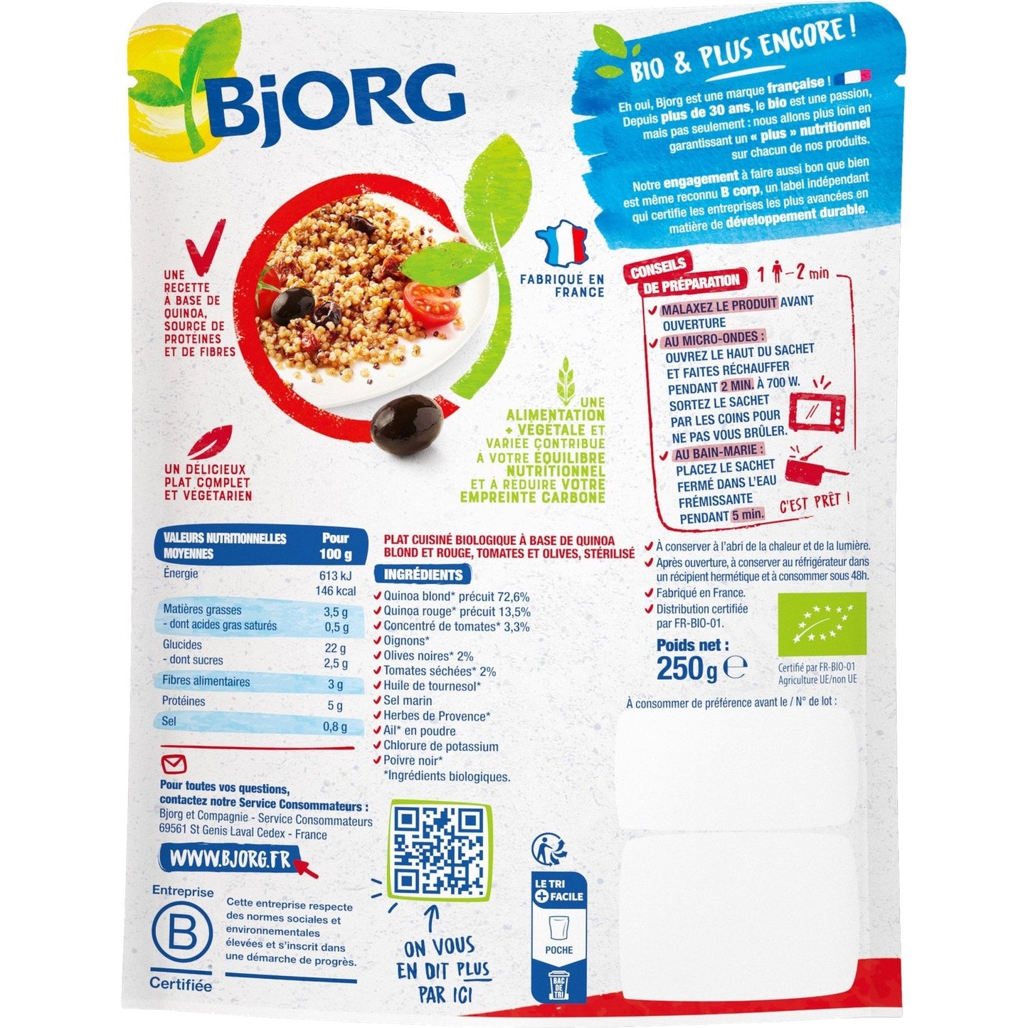 Bio Quinoa Tomaten Oliven Fertiggericht BJORG