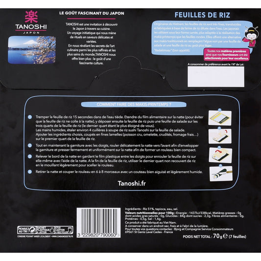 TANOSHI Quadratisches Reispapier