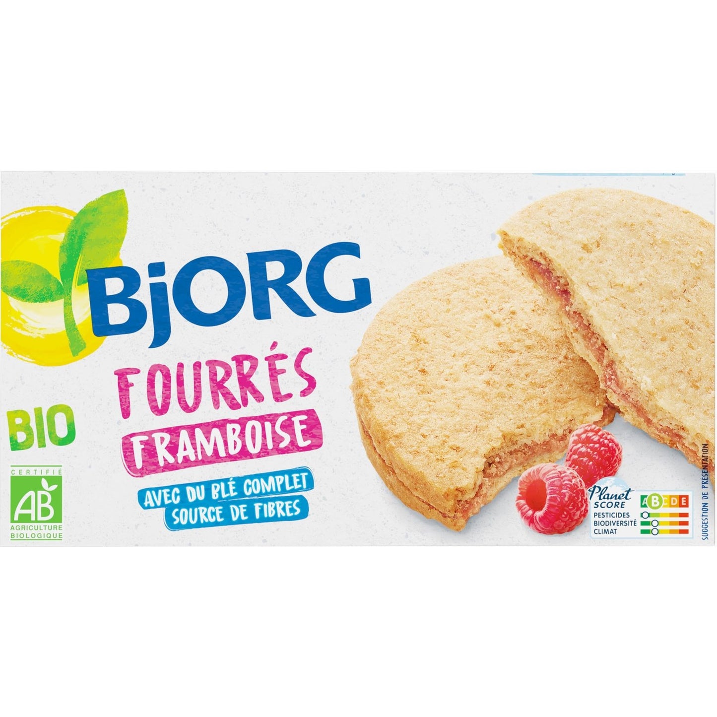 Biscuits Bio Fourrés Framboises BJORG