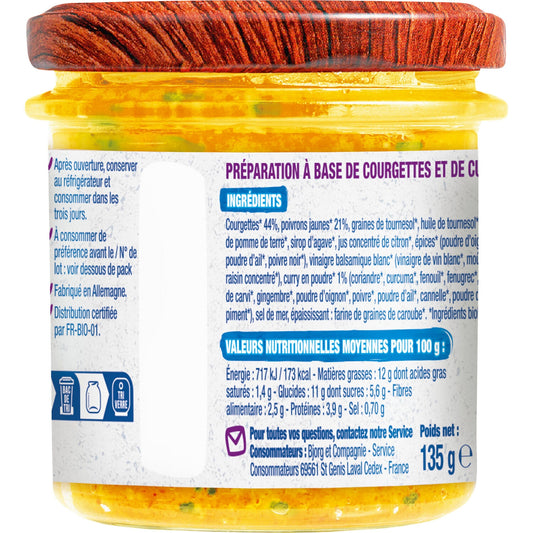 Courgettes Curry Bio à Tartiner BJORG