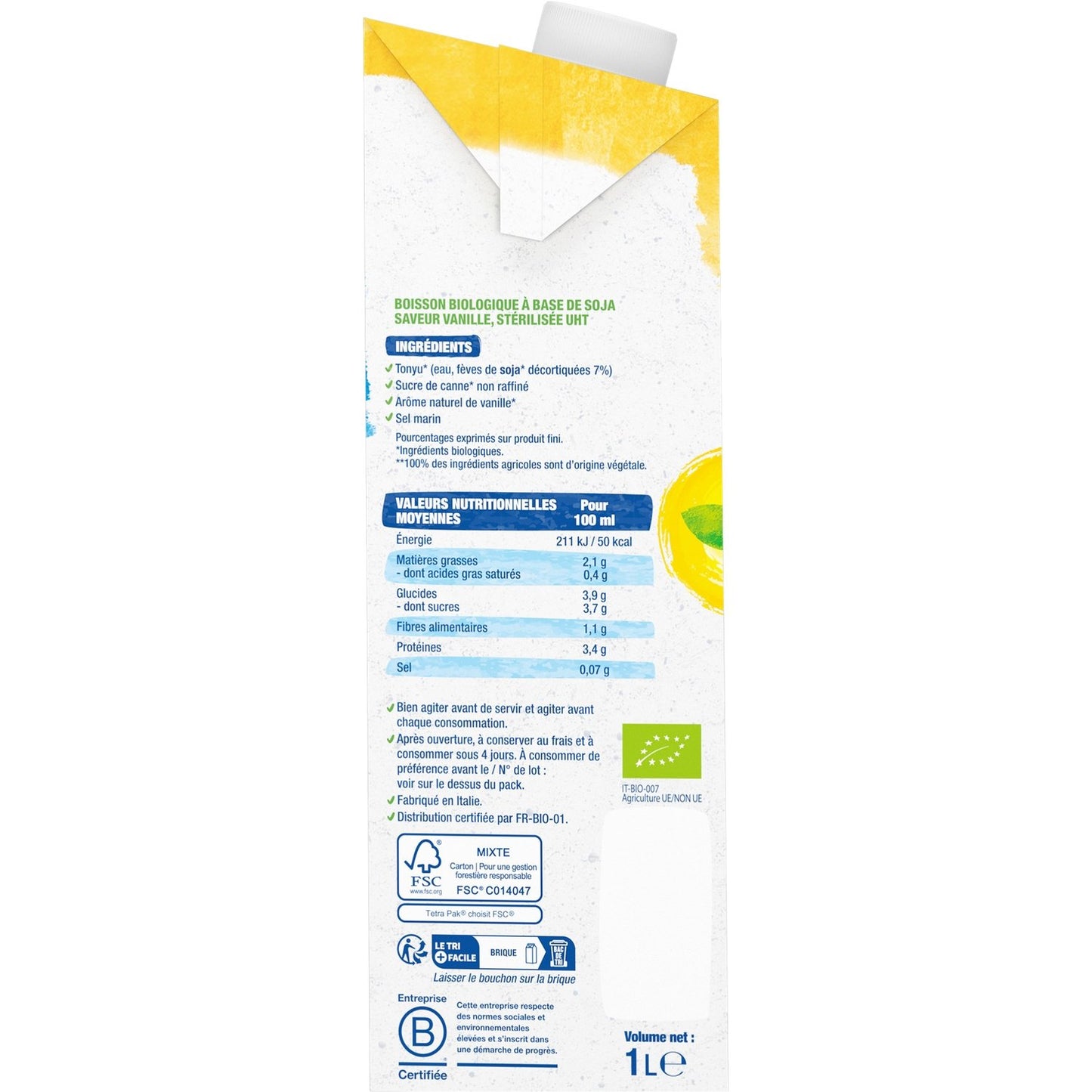 BJORG Organic Soy Vanilla Vegetable Drink