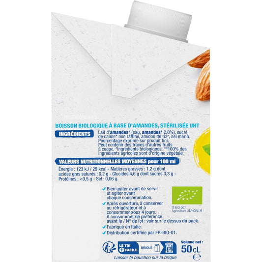 Boisson Végétale Bio Lait d'Amande BJORG