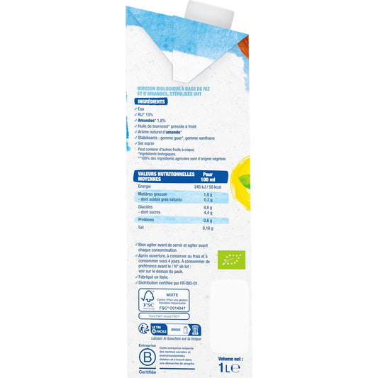 Boisson Végétale Riz Amande Bio BJORG