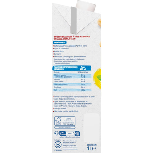 Boisson Végétale Bio Lait d'Amande Grillée BJORG
