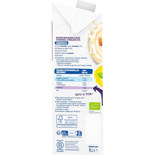 Boisson Végétale Bio Lait d'Amande BJORG