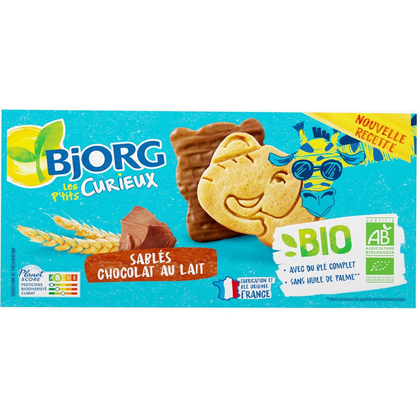 Biscuits Bio Sablé Chocolat au Lait BJORG La boite de 192g