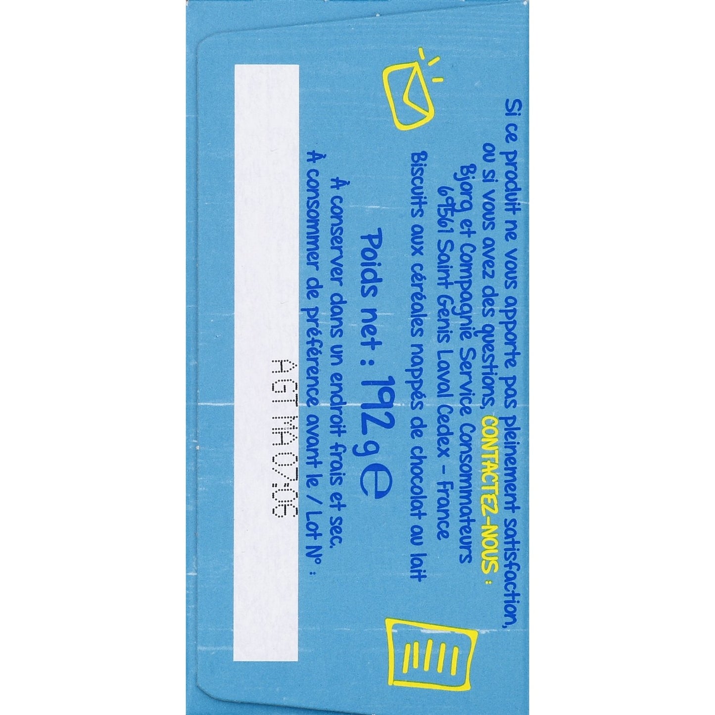 Biscuits Bio Sablé Chocolat au Lait BJORG