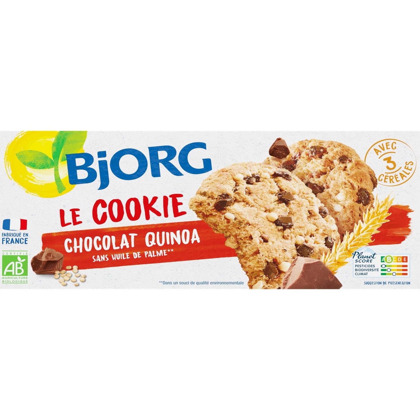 Biscuits Bio Cookies Quinoa Pépites de Chocolat BJORG