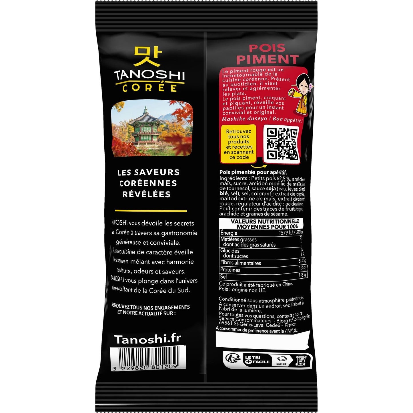 Biscuits Apéritif Crackers Pois Piment TANOSHI