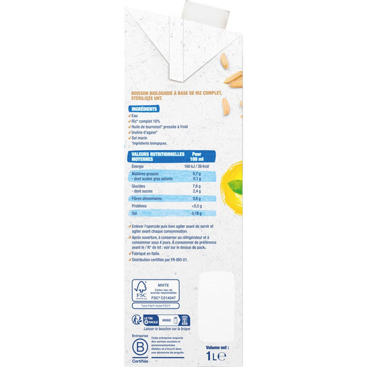 Boisson Végétale Bio Riz Calcium BJORG