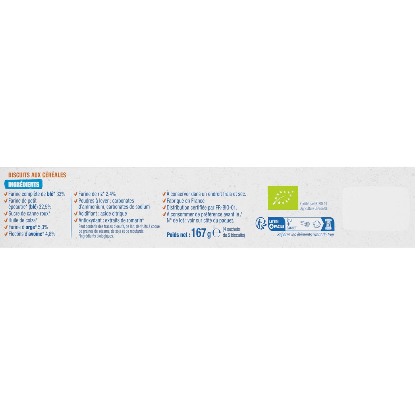 Biscuits Bio P'tit Nature 5 Céréales BJORG