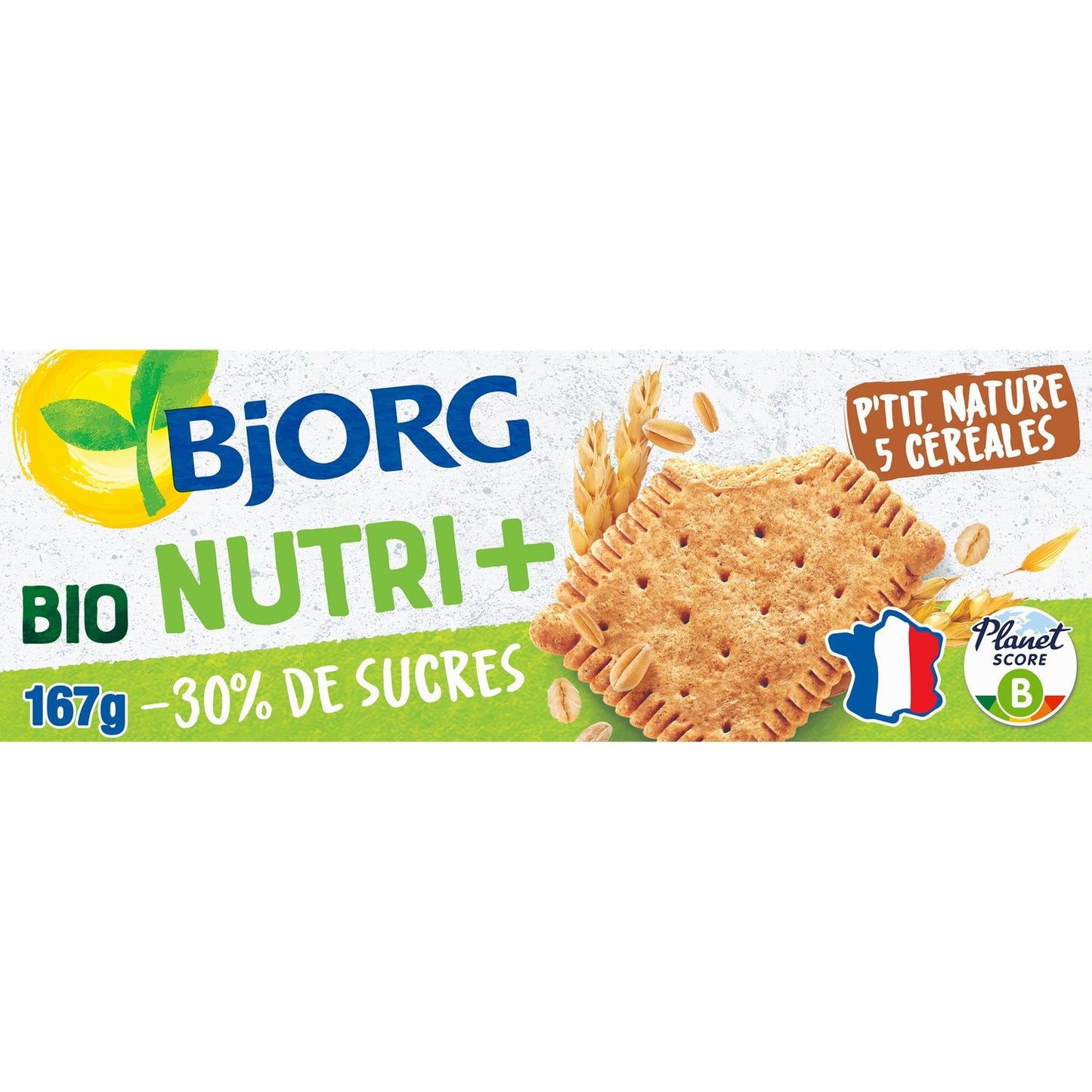 Biscuits Bio P'tit Nature 5 Céréales BJORG Le paquet 167g