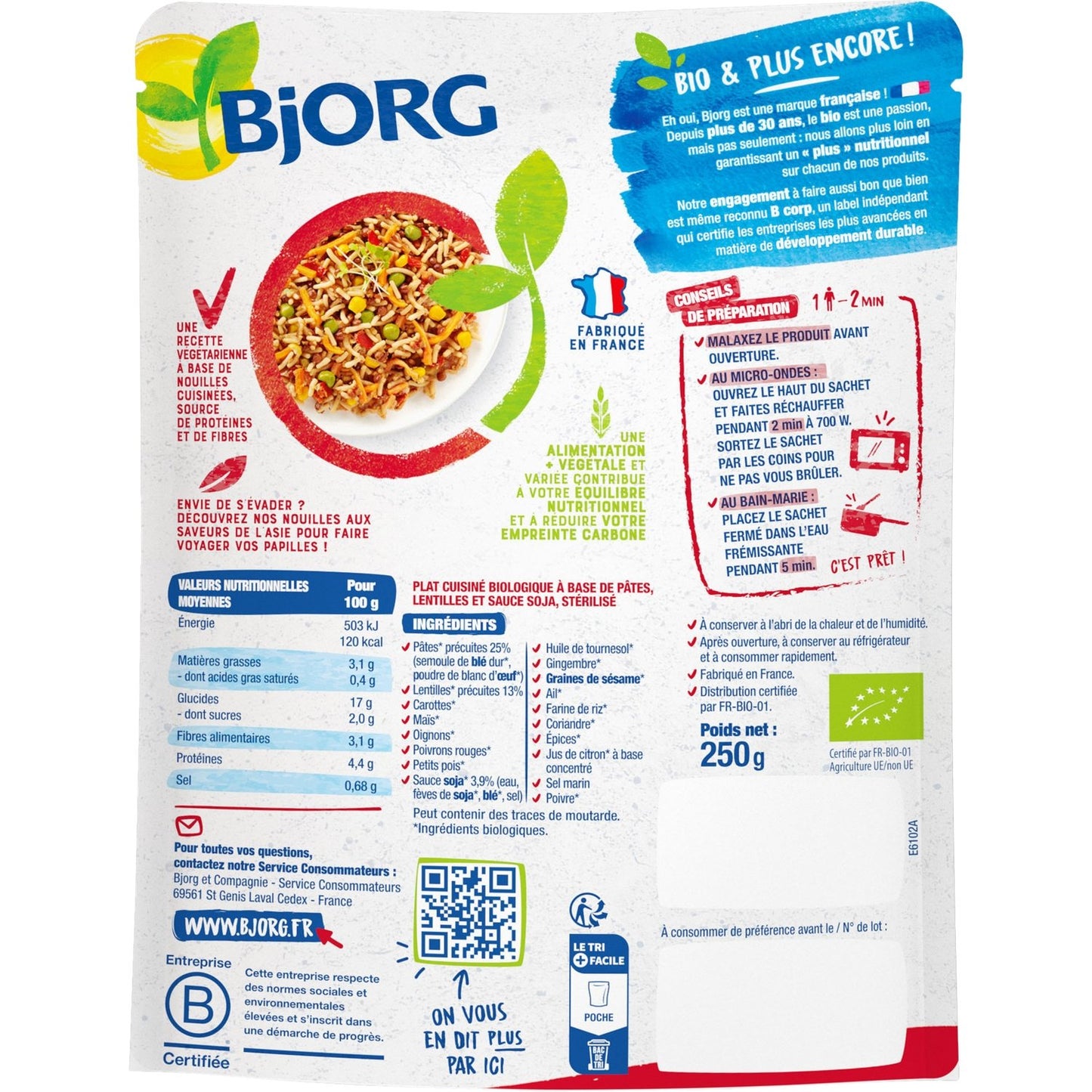 BJORG Organic Asian Cooked Noodles